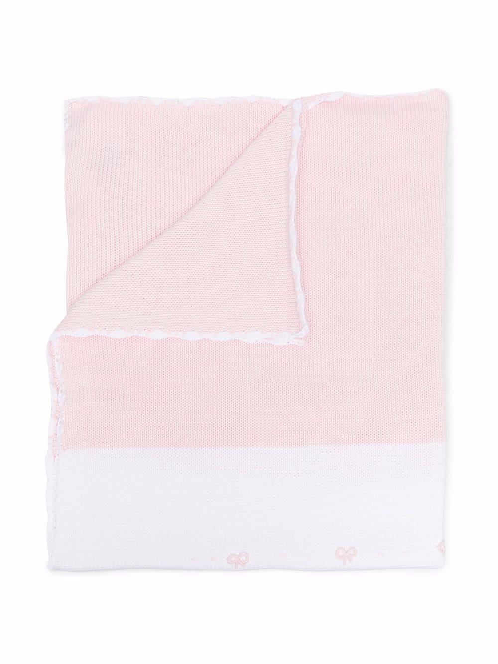 Siola two-tone knitted blanket - Pink