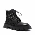 Premiata spotted leather ankle boots - Black