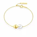 TASAKI 18kt yellow gold M/G TASAKI SQUARE LEAF pearl bracelet