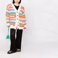 MSGM striped chunky knit cardigan - Neutrals