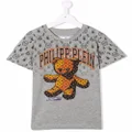 Philipp Plein Junior logo graphic print T-shirt - Grey