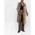 Philipp Plein leopard-print trench coat - Brown