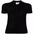Nanushka semi-sheer knitted polo shirt - Black