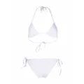 Balmain triangle side-tie bikini - White