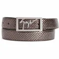 Giuseppe Zanotti snake-embossed logo buckle belt - Brown