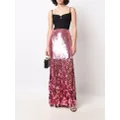 Moschino high-waisted fringed-sequin skirt - Pink