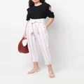 IRO Rula striped-leg trousers - White