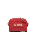 Love Moschino logo-lettering quilted crossbody bag - Red