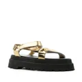 Junya Watanabe touch-strap platform sandals - Gold