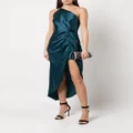 Michelle Mason gathered-detail silk dress - Blue