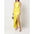 Michelle Mason one-shoulder knot-detail dress - Yellow