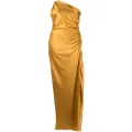 Michelle Mason gathered-detail silk gown - Gold
