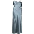 Michelle Mason cowl-neck silk gown - Blue