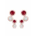 Pragnell 18kt rose gold Bubbled ruby and diamond earrings - Pink