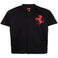 Ferrari horse-print short-sleeve shirt - Black