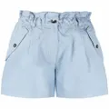 Kenzo paperbag waist embroidered logo shorts - Blue