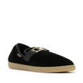 Lanvin velvet logo-buckle slippers - Black