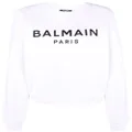 Balmain logo-print cotton sweatshirt - White