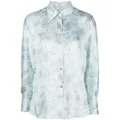 Vince Dahlia floral-print silk shirt - Blue