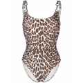 Tory Burch leopard-print swimsuit - Brown