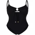 Tory Burch ruched cut-out swimsuit - Black