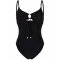 Tory Burch ruched cut-out swimsuit - Black