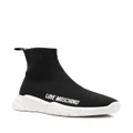 Love Moschino logo-print slip-on sneakers - Black