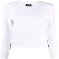 Emporio Armani logo-trim long-sleeved sweatshirt - White