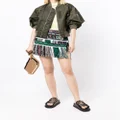 sacai fringed asymmetric shorts - Multicolour