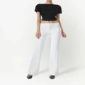 alice + olivia Olivia vegan-leather flared trousers - White
