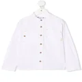 Bonpoint collarless denim shirt - White