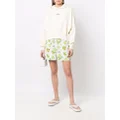 MSGM floral-print quilted shorts - White