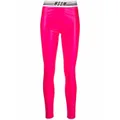 MSGM shiny logo-waist leggings - Pink