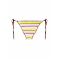 GANNI striped crochet bikini bottoms - Neutrals