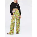 MSGM floral pattern palazzo trousers - Green
