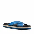 Kenzo bandana-print platform sandals - Blue