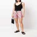 Moncler graphic-print silk shorts - Pink
