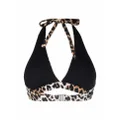 GANNI leopard-print bikini top - Brown