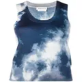 Alexander McQueen sky-print vest top - Blue
