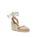 Sergio Rossi lace-up wedge sandals - Neutrals