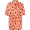 ETRO motif-print cotton shirt - Orange