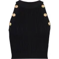Balmain button-embossed cropped top - Black