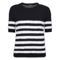 Balmain striped pattern short-sleeve top - Black