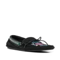 ISABEL MARANT embroidered suede loafers - Black