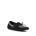 ISABEL MARANT embroidered suede loafers - Black