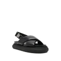 Moncler cross-strap leather sandals - Black
