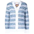 Marni striped V-neck cardigan - Blue