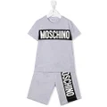 Moschino Kids logo-print short set - Grey