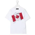 Dsquared2 Kids flag-print short-sleeve T-shirt - White