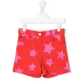 Stella McCartney Kids star-print denim shorts - Red